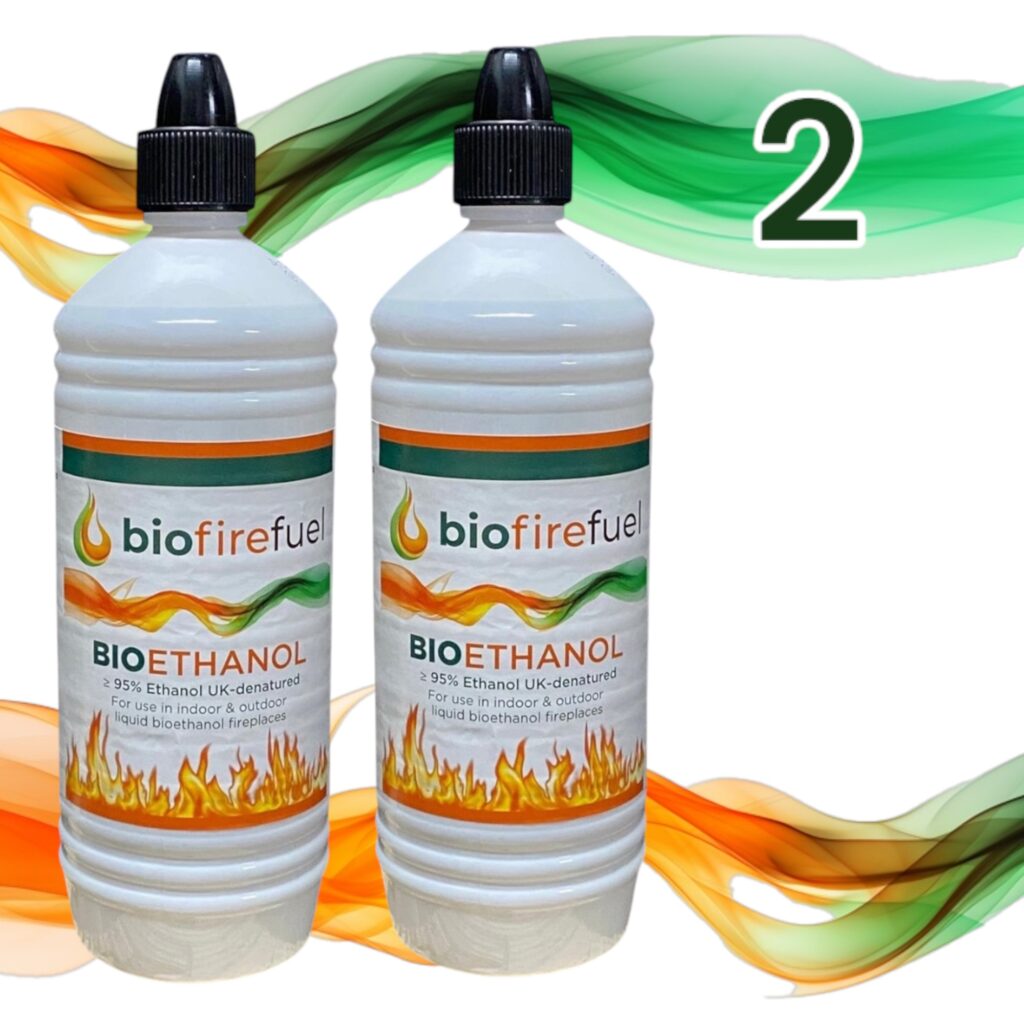 2 x 1 Litre Bottles Bioethanol Fuel