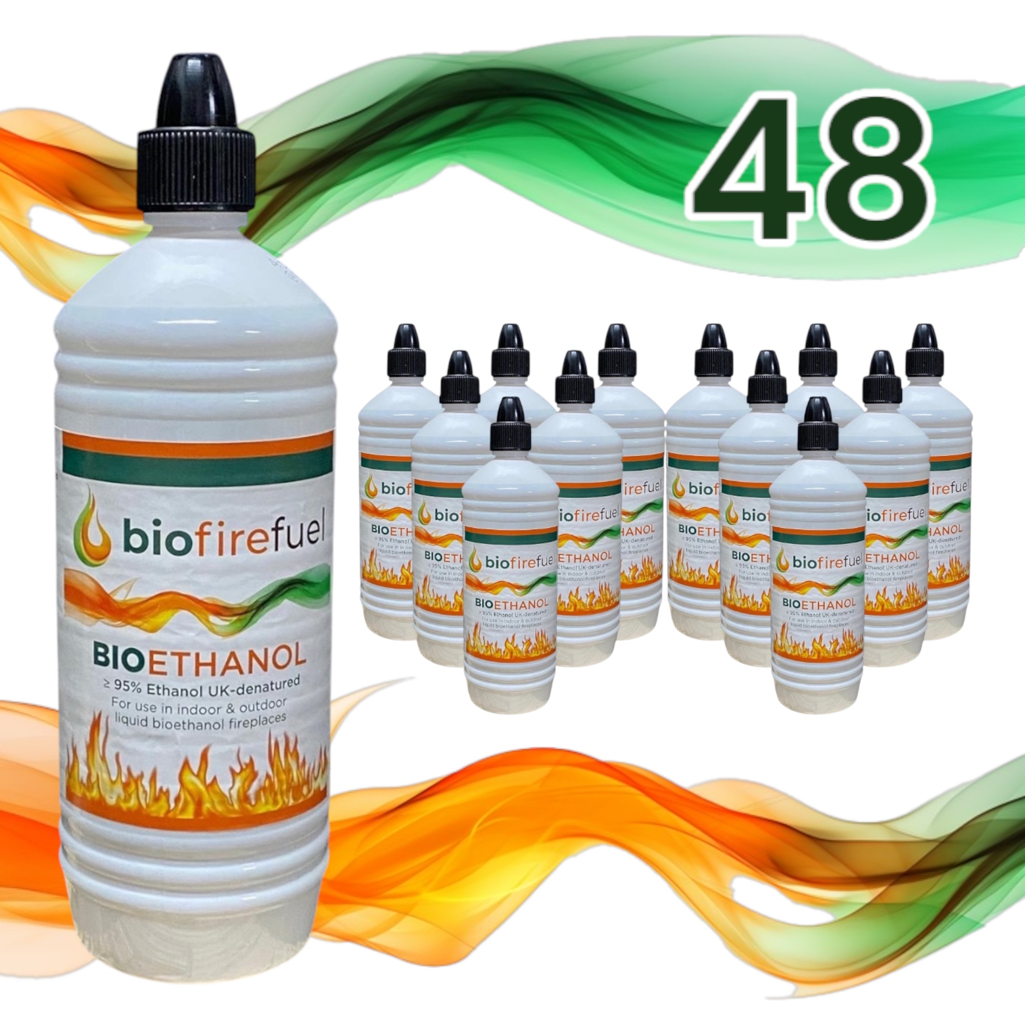 48 x 1 Litre Bottles Bioethanol Fuel