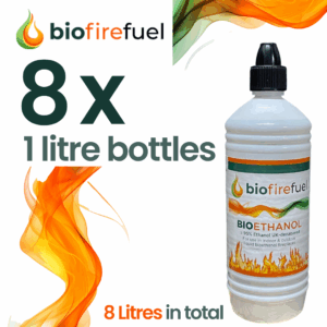 8 x Litre Bottles biofirefuel Bioethanol